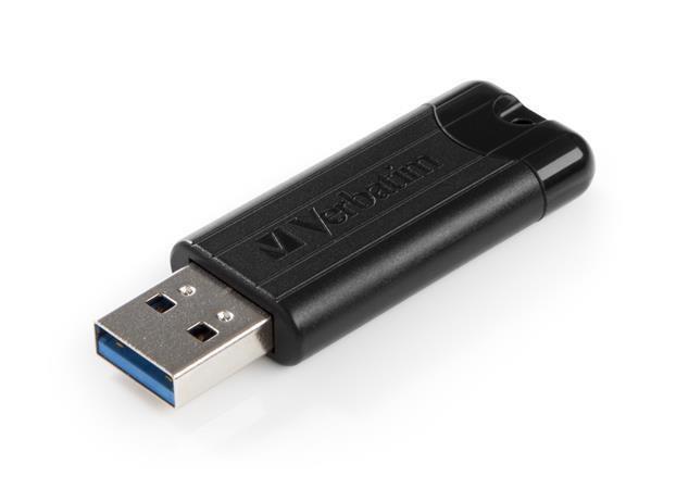 16GB USB Flash disk "PinStripe", USB 3.0, VERBATIM, černý