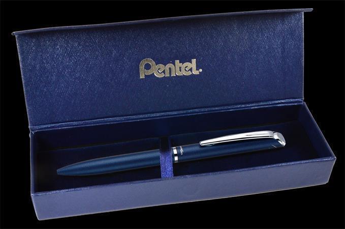 Kuličkové pero "EnerGel BL-2007", modrá, 0,35 mm, otočný mechanismus, kovové, modré tělo, PENTEL BL2