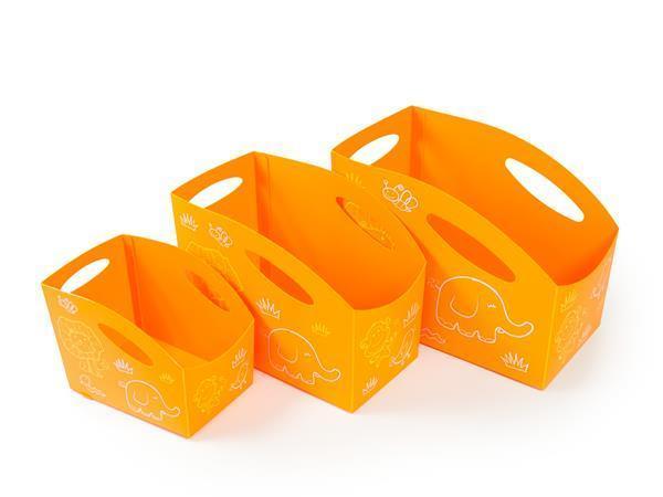 Sada dětských úložných boxů, 3ks (oranžová), PRIMOBAL