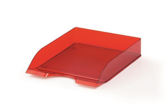 Odkladač "Basic", transparentní červená, plast, DURABLE