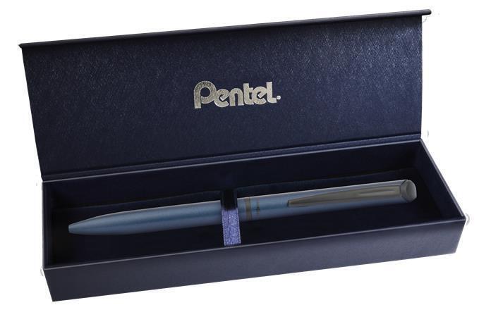 Kuličkové pero "EnerGel BL-2507", modrá, 0,35 mm, otočný mechanismus, kovové, matně modré tělo, PENT