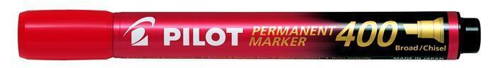 Permanentní popisovač "Permanent Marker 400", červená, 1,5-4 mm, klínový hrot, PILOT
