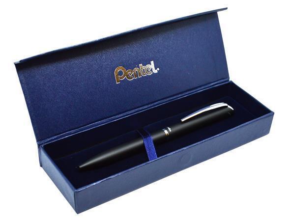 Kuličkové pero "EnerGel BL-2007", modrá, 0,35 mm, otočný mechanismus, kovové, černé tělo, PENTEL BL2