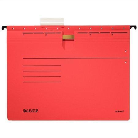 Závěsné desky "ALPHA®" s rychlovazačem, červená, A4, karton, LEITZ