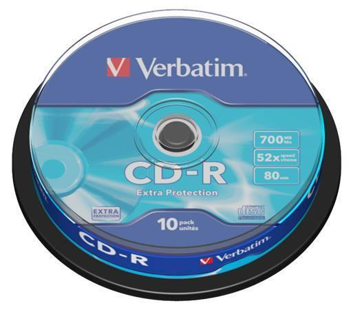 CD-R 700MB, 80min., 52x, DL Extra Protection, Verbatim, 10-cake