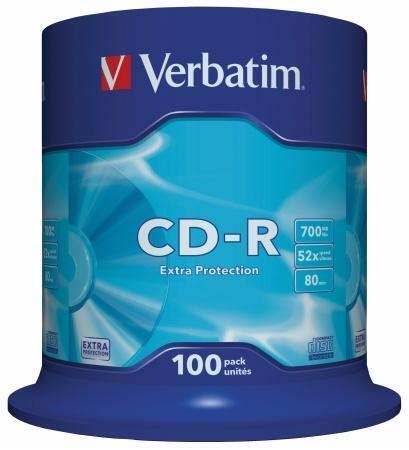 CD-R 700MB, 80min., 52x, DL Extra Protection, Verbatim, 100-cake