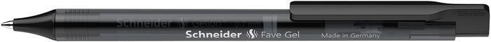 Gelové pero "Fave Gel", černé, 0,4 mm, stlačovací mechanismus, SCHNEIDER 101101
