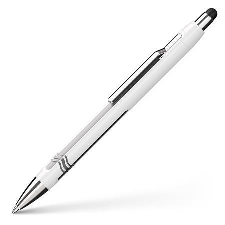 Kuličkové pero "Epsilon Touch", bílá-stříbrná, 0,7mm, stiskací mechanismus, sytlus, SCHNEIDER