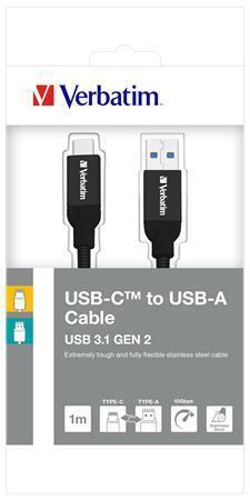 USB kabel, černá, 1 m, USB-C 3.1 - USB-A, VERBATIM