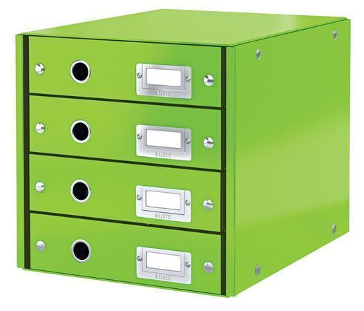 Zásuvkový box "Click&Store", zelená, 4 zásuvky, laminovaný karton, LEITZ