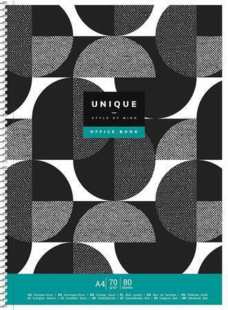 Spirálový sešit "UNIQUE", mix motivů, čtverečkovaný, A4+, 80 listů, SHKOLYARYK A4-080-6506K
