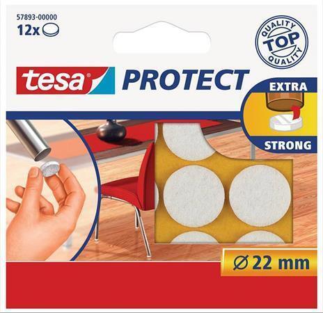 Plstěné samolepicí podložky "Protect 57893", bílá, 22 mm, TESA