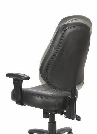 Kancelářská židle "Champion Plus", s nastavitelnými područkami, černá bonded kůže, černý podstavec,