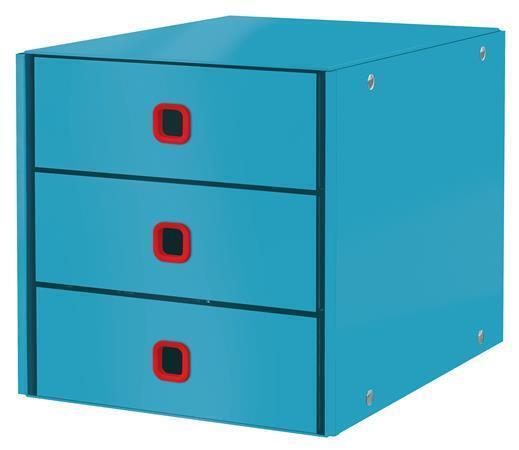 Zásuvkový box "Cosy Click&Store", modrá, laminovaný karton, 3 zásuvky, LEITZ 53680061