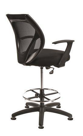 Kancelářská židle zvýšená "High", černá, bez koleček, černý kříž, MaYAH