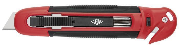 Odlamovací nůž "Safety", červená/černá, 18 mm, s řezačkou fólii, WEDO