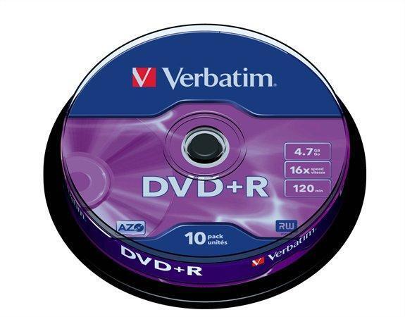 DVD+R 4,7GB, 16x, AZO, Verbatim, 10-cake