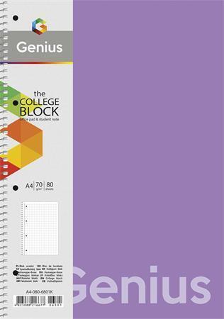 Spirálový sešit "Genius", mix motivů, čtverečkovaný, A4, 80 listů, PP desky, SHKOLYARYK A4-080-6803K