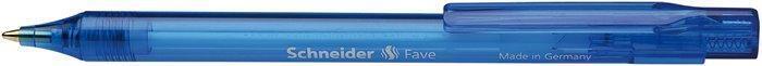 Kuličkové pero "Fave", modrá, 0,5mm, stiskací mechanismus, SCHNEIDER