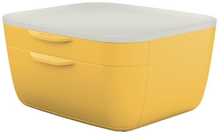Zásuvkový box "Cosy", žlutá, 2 zásuvky, LEITZ 53570019