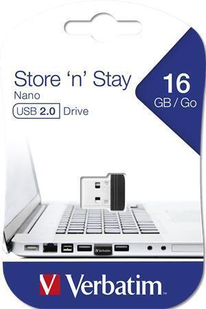 USB flash disk "Nano", 16GB, USB 2.0, 10/3MB/sec, VERBATIM