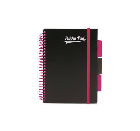 Blok "Neon černý notepad", A5, mix barev, linkovaný, 100 listů, spirálová vazba, PUKKA PAD