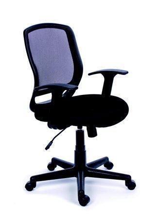 Manažerská židle, textilní, síťovinoný opěrák, černá základna, MaYAH "Fun", černá
