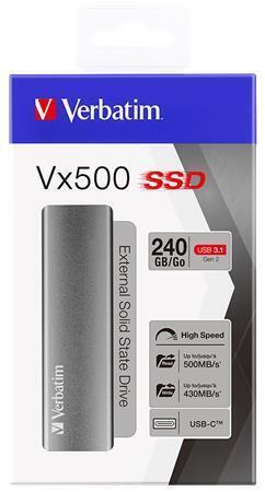 SSD (extérní paměť) "Vx500", šedá, 240 GB, USB 3.1, VERBATIM