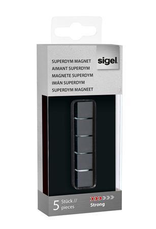 Magnety "Artverum®", stříbrná, kostka, 5 ks, 11x11x11 mm, SIGEL