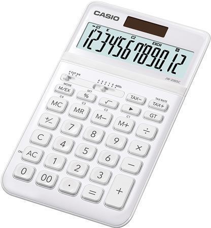 Kalkulačka stolní, 12 místný displej, CASIO "JW 200SC", bílá