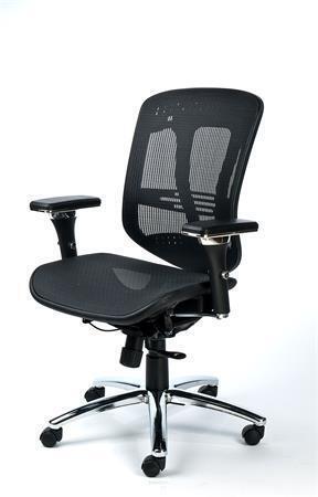 Manažerská židle "Flow", textilní, černá, chromovaná základna, MaYAH