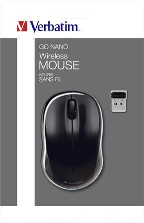 Myš  "Go", černá, bezdrátová, optická, standardní velikost, VERBATIM
