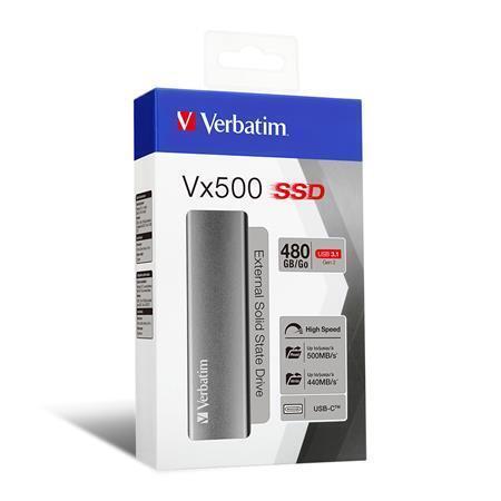 SSD "Vx500", šedá, 480 GB, USB 3.1, VERBATIM 47443