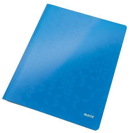Desky s rychlovazačem "WOW", modrá, lesklé, polaminovaný karton, A4, LEITZ