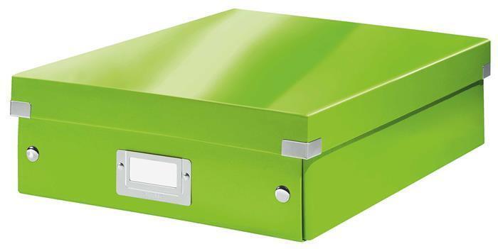 Krabice "Click&Store", zelená, vel. M, PP/ karton, organizér, lesklá, LEITZ
