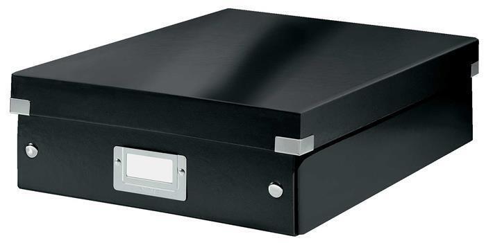 Organizační krabice "Click&Store", černá, velikost M, lesklá, laminovaný karton, LEITZ