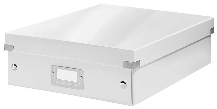 Organizační krabice "Click&Store", bílá, velikost M, laminovaný karton, lesklá, LEITZ