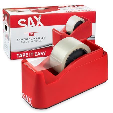 Odvíječ pásky "729", stolní, včetně lepicí pásky, červená, SAX