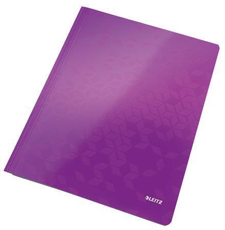 Desky s rychlovazačem "WOW", purpurová, lesklé, polaminovaný karton, A4, LEITZ
