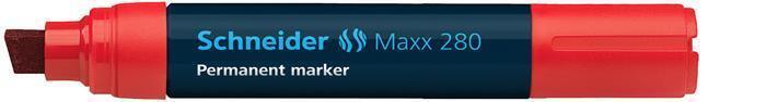Permanentní popisovač "Maxx 280", červená, 4-12mm, klínový hrot, SCHNEIDER