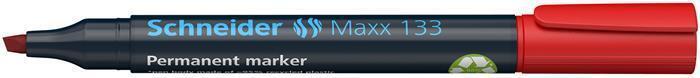 Permanentní popisovač "Maxx 133", červená, 1-4mm, klínový hrot, SCHNEIDER