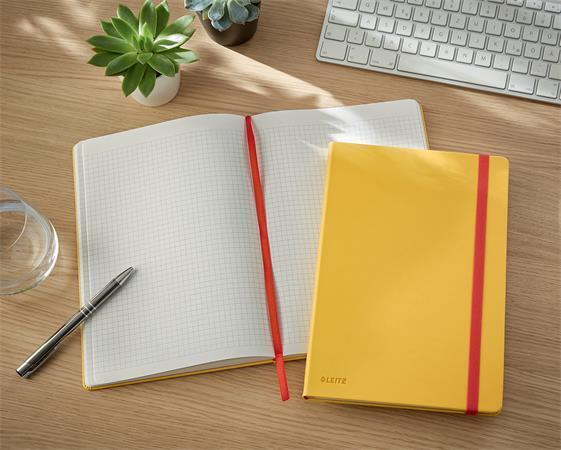Poznámkový sešit "Cosy Soft Touch", matně žlutá, čtverečkovaný, B5, 80 listů, tvrdé desky, LEITZ